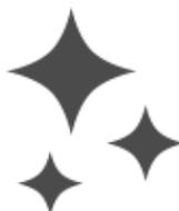 Icon of three stars of increasing size, symbolizing high-quality display.