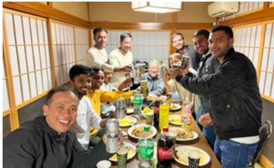 外国人材とのパーティーの様子