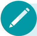 Icon of a pen writing on a document, representing a step or tip.