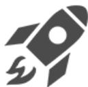Icon of a rocket taking off, symbolizing speed and ease of viewing.